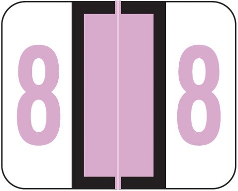 TAB Numeric Label  - TPNV Series (Rolls) - 8 - Lilac