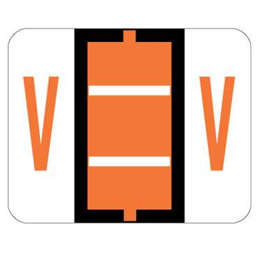 TAB Alphabetic Labels - TPAV Series (Rolls) V- Dk. Orange