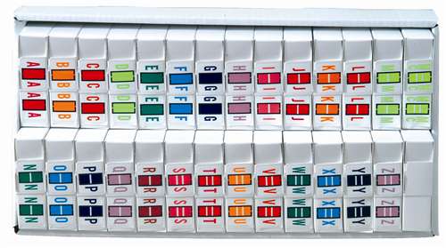 TAB Alphabetic Labels - TPAV Series (Rolls) A-Z Set with tray
