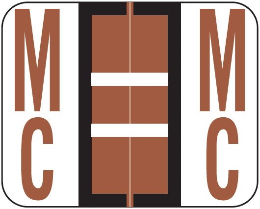 Smead Alphabetic Labels - BCCR Series (Rolls) Mc- Brown - 1" H x 1 1/4" W - 500/Roll