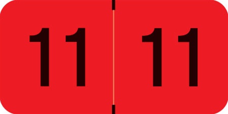 Traco Yearband Label (Rolls) - 2011 - Red/Black