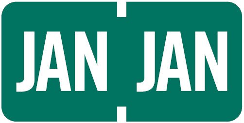 TAB Month Labels - TMLV Series (Rolls) - January/Dk. Green