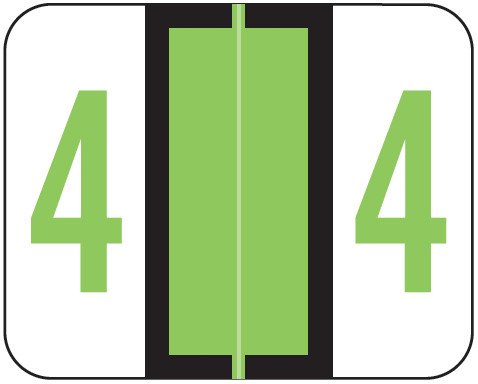 Smead Numeric Label - BCCRN Series (Rolls) - 4 - Fl. Green