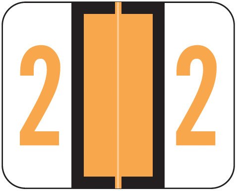 TAB Numeric Label  - TPNV Series (Rolls) - 2 - Lt. Orange