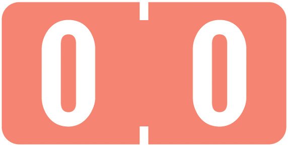 TAB Numeric Label  - TBVN Series (Rolls) - 0 - Pink