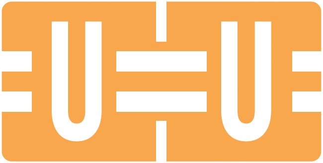 TAB Alphabetic Labels - TBAV Series (Rolls) U- Lt. Orange