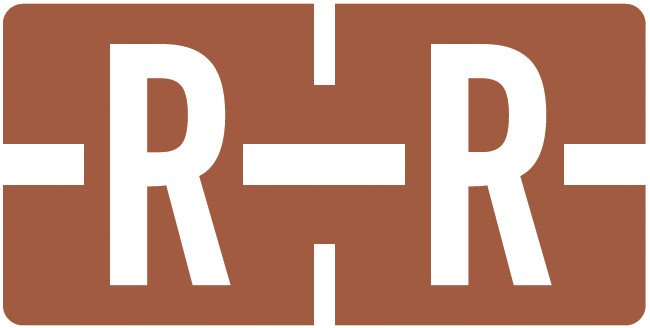 TAB Alphabetic Labels - TBAV Series (Rolls) R- Brown
