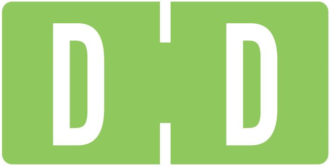 TAB Alphabetic Labels - TBAV Series (Rolls) D- Emerald