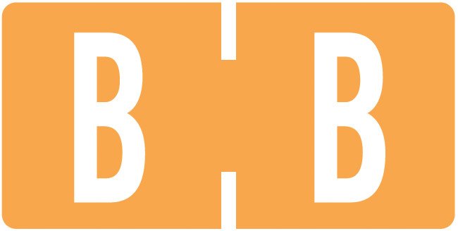 TAB Alphabetic Labels - TBAV Series (Rolls) B- Fl. Orange