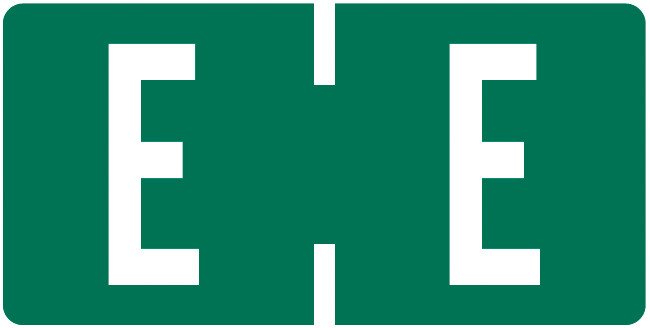 TAB Alphabetic Labels - TBAV Series (Rolls) E- Dk. Green