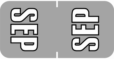 Sycom Top Tab Month Labels - SYTT Series - (252/Pack) - September - Gray