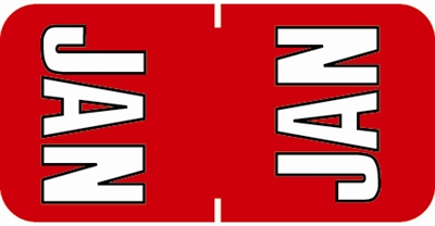 Sycom Top Tab Month Labels - SYTT Series - (252/Pack) - January - Red