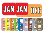 Sycom End Tab Month Labels - SYET Series - (252/Pack) - Complete Set - January-December