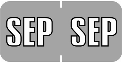 Sycom End Tab Month Labels - SYET Series - (252/Pack) - September - Gray
