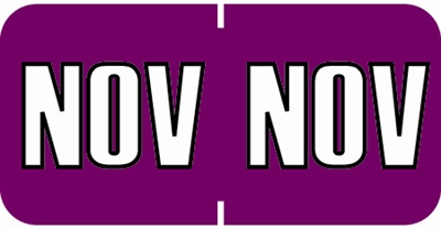 Sycom End Tab Month Labels - SYET Series - (252/Pack) - November - Purple