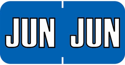 Sycom End Tab Month Labels - SYET Series - (252/Pack) - June - Blue