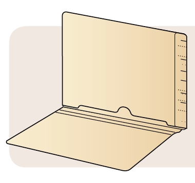 End Tab Folder with Full Back Pocket facing toward the spine - 11 PT. Manila - Semco Compatible  - Letter -Size - 50/Box