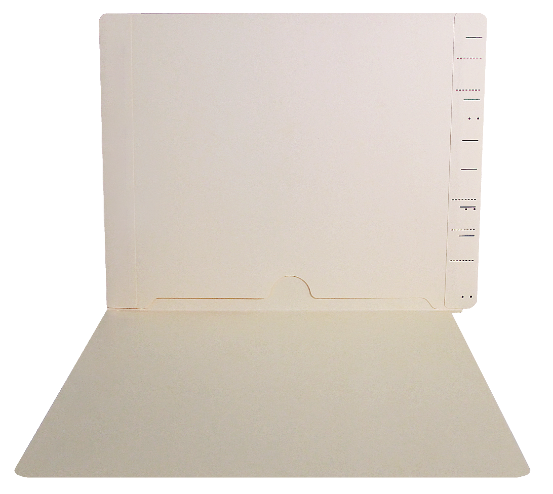 End Tab Folder with Full Back Pocket facing toward the spine - 11 PT. Manila - Semco Compatible  - Letter -Size - 50/Box