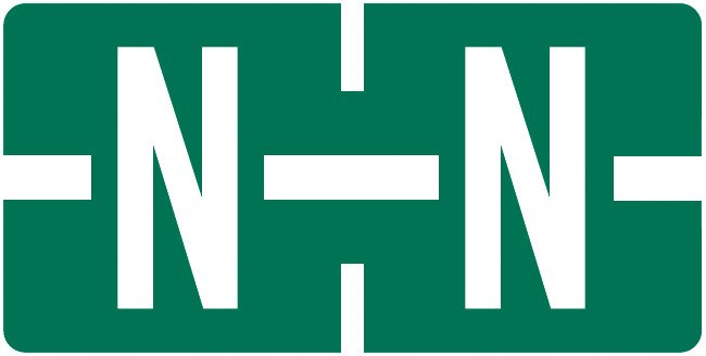 TAB Alphabetic Labels - TBAV Series (Rolls) N- Dk. Green