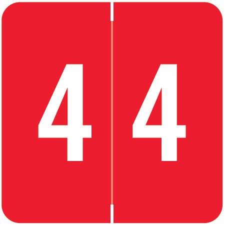 Sav-Tyme/SFI Numeric Label - STNM Series (Rolls) - 4 - Red