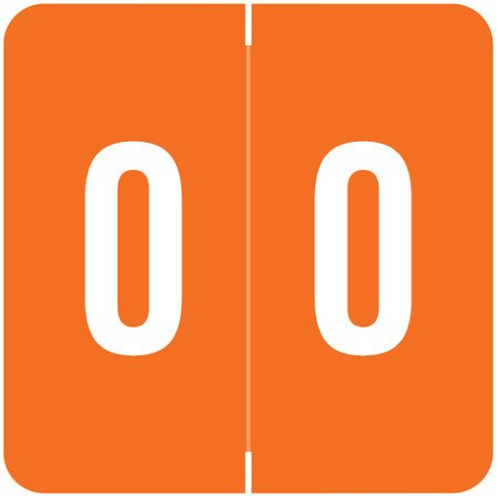 Sav-Tyme/SFI Numeric Label - STNM Series (Rolls) - 0 - Orange
