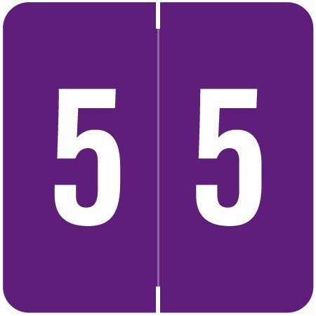 Sav-Tyme/SFI Numeric Label - STNM Series (Rolls) - 5 - Purple