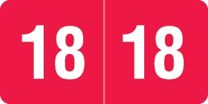 Smead Yearband Label (Rolls of 500) - 2018 - Red - SMYM Series - Laminated