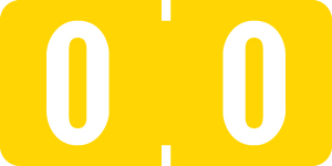Smead ETSN Series Numeric Labels - Number '0' - Yellow - 1/2" H x 1" W - 250/Pack (Sheets)