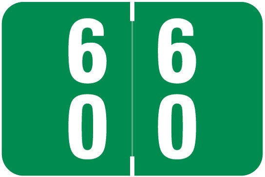 Smead TERMINAL DIGIT Numeric Label - DOUBLE DIGIT DDS Series (Rolls) - 60-69 - Green