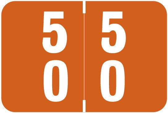 Smead TERMINAL DIGIT Numeric Label - DOUBLE DIGIT DDS Series (Rolls) - 50-59 - Brown