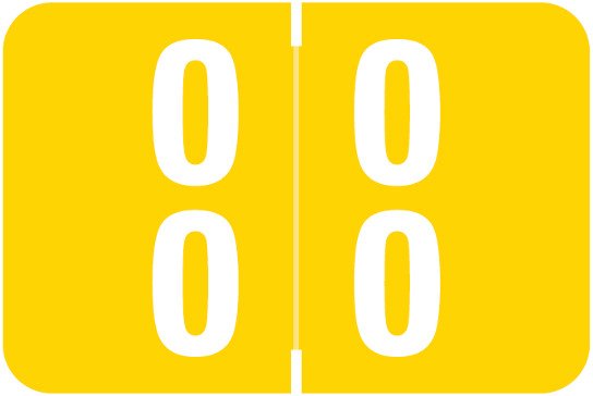 Smead TERMINAL DIGIT Numeric Label - DOUBLE DIGIT  DDS Series (Rolls) - 00-09 - Yellow