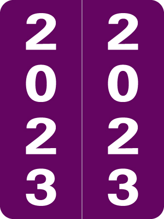Smead Yearband Label (Rolls of 500) - 2023 - Purple - SLYM Series - Laminated