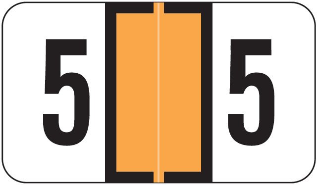 Safeguard Numeric Label - SGNM Series (Rolls) - 5 - Fl. Orange