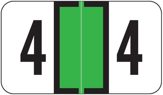 Safeguard Numeric Label - SGNM Series (Rolls) - 4 - Lt. Green