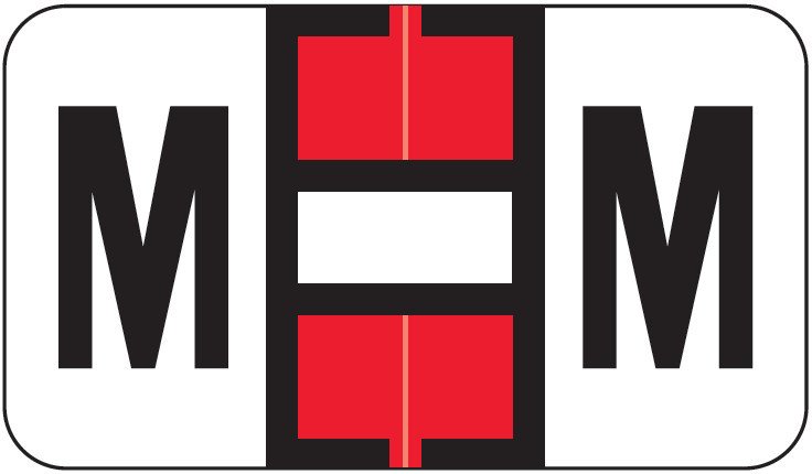 SafeGuard Alphabetic Labels - 514 Series (Rolls) M- Red