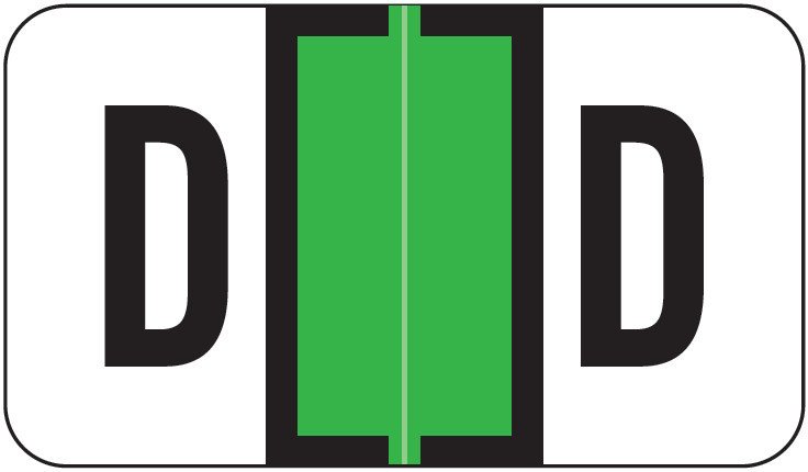 SafeGuard Alphabetic Labels - 514 Series (Rolls) D- Lt. Green