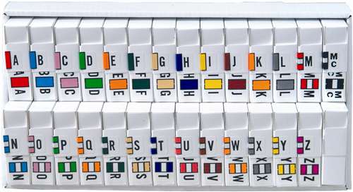 SafeGuard Alphabetic Labels - 514 Series (Rolls) A-Z Set with tray - 500/Roll