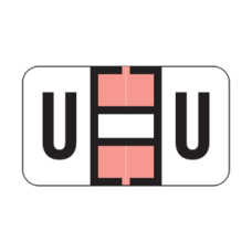 SafeGuard Alphabetic Labels - 511 Series (Sheets for binder) Letter "U"- Salmon - 240 Labels per Pack