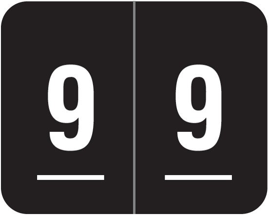 Smead Numeric Label - DCCRN Series (Rolls) - 9 - Black