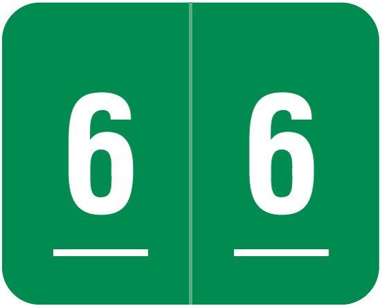 Smead Numeric Label - DCCRN Series (Rolls) - 6 - Green