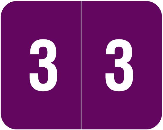 Smead Numeric Label - DCCRN Series (Rolls) - 3 - Purple