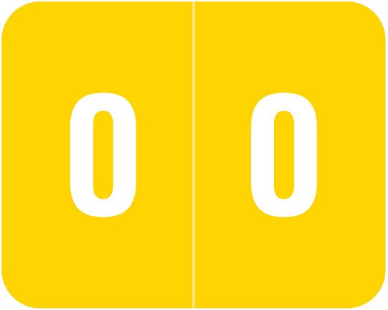 Smead Numeric Label - DCCRN Series (Rolls) - 0 - Yellow