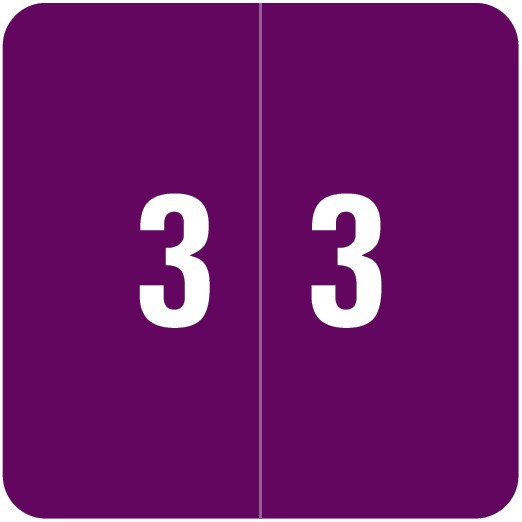 Smead Numeric Label - DCC Series (Rolls) - 3 - Purple