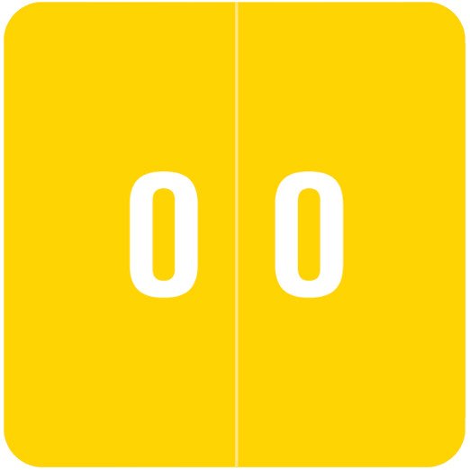 Smead Numeric Label - DCC Series (Rolls) - 0 - Yellow