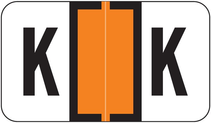 SafeGuard Alphabetic Labels - 514 Series (Rolls) K- Dk. Orange