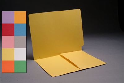 End Tab Colored File Folder w/ Pocket Installed - Letter Size - 14 pt - Orange - 50/Box