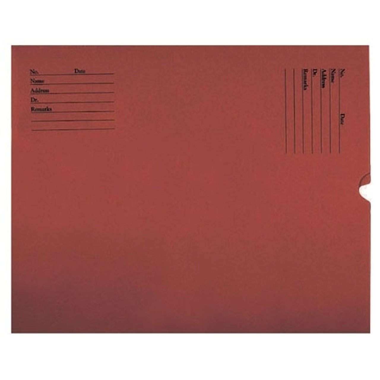Medical Folder Heavy Duty Negative Preservers- Open End.  32 lb. Red Kraft Stock, 500 Negative Preservers per Carton, Size 14 1/2 X 17 1/2