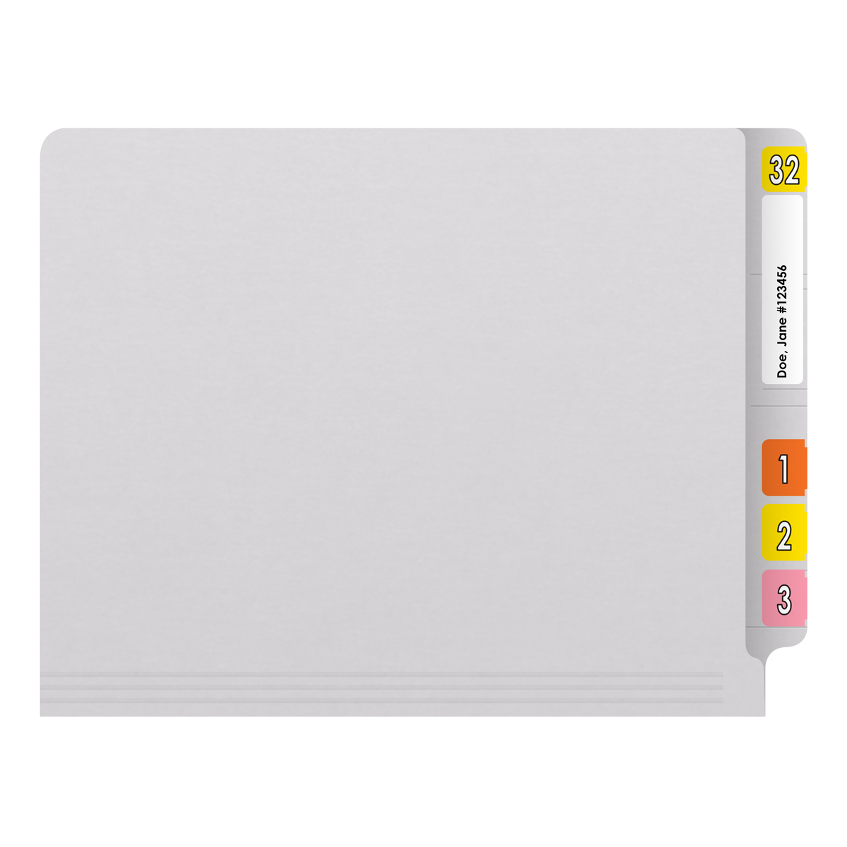 End Tab 14 Pt. Colored Folder with Fasteners - 50/Box - Letter Size - White