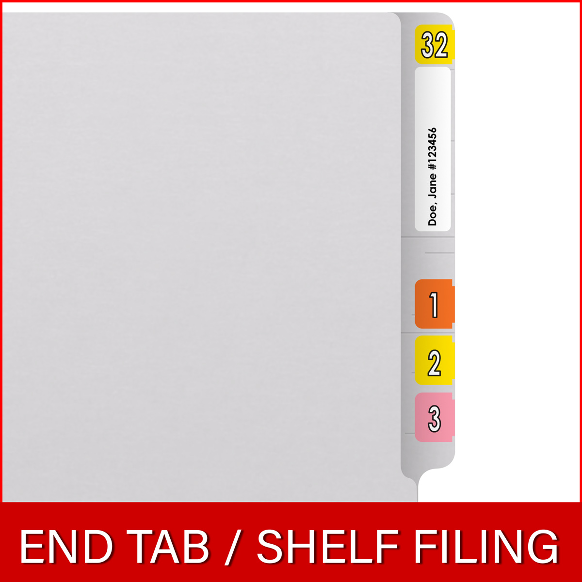 End Tab 14 Pt. Colored Folder with Fasteners - 50/Box - Letter Size - White