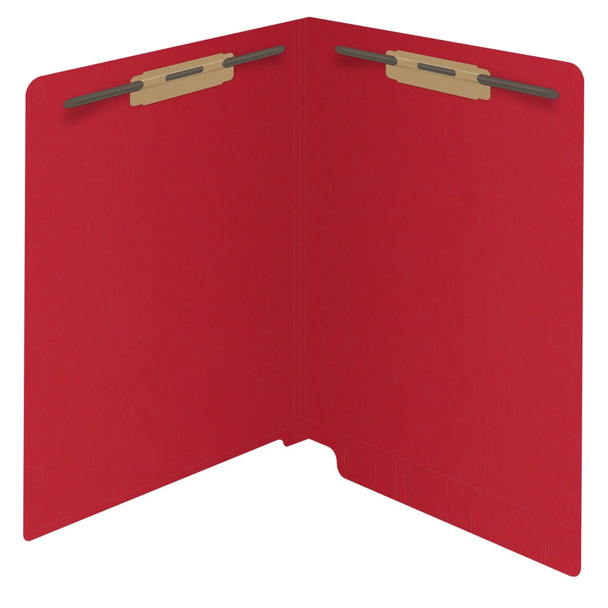 End Tab 14 Pt. Colored Folder with Fasteners - 50/Box - Letter Size - Red